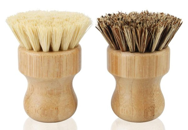 Two-Pack of Bamboo Dish Brushes