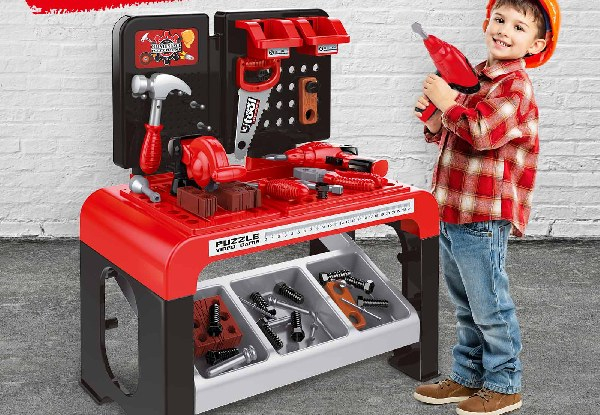 46-Piece Kids Workbench Tool Construction Toy Set