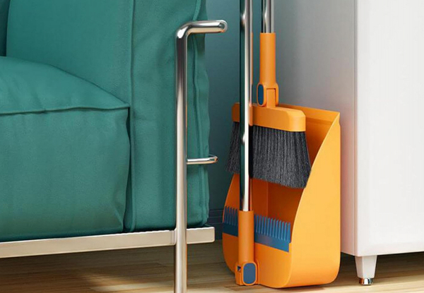 Three-Piece Foldable Standing Broom Set - Four Colours Available