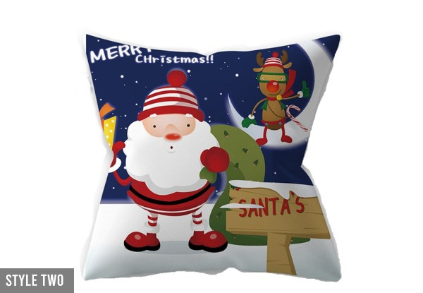 Two-Pack of Christmas Cushion Covers - Nine Styles & Three-Pack Options Available