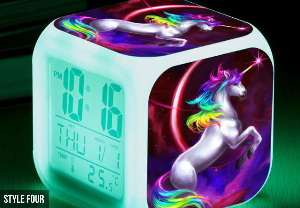 Unicorn LED Alarm Clock - Nine Styles Available with Free Delivery