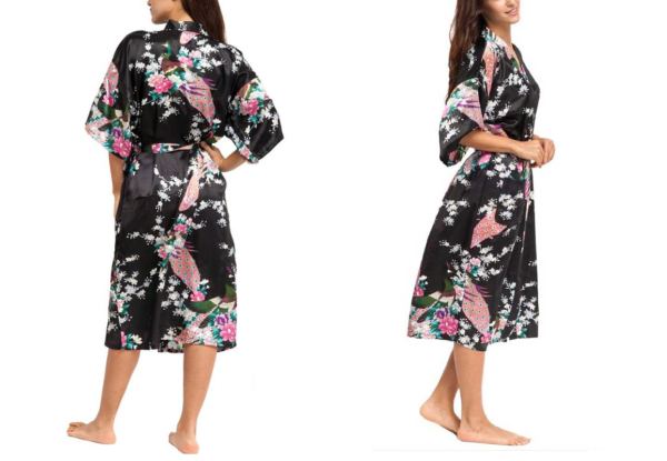 Kimono Robe Dressing Gown - Available in Four Colours & Three Sizes