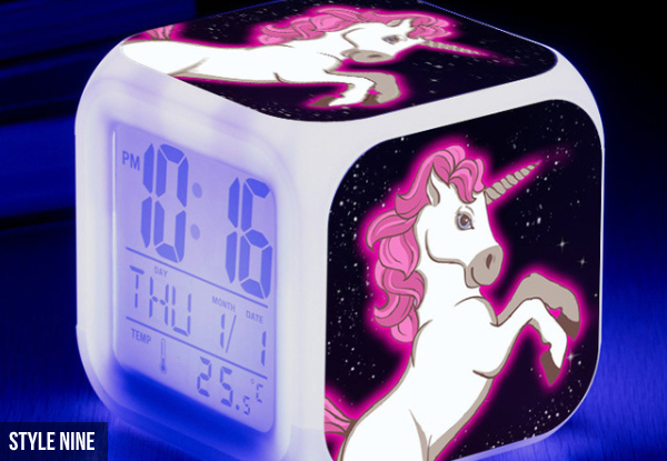 Unicorn LED Alarm Clock - Nine Styles Available with Free Delivery