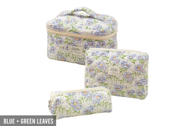 Three-Piece Women's Handheld Cosmetic Bag - Five Styles Available