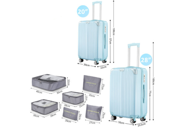 Luggage Suitcase Set Incl. Packing Cubes - Available in Three Colours & Option for Two or Three-Piece Set