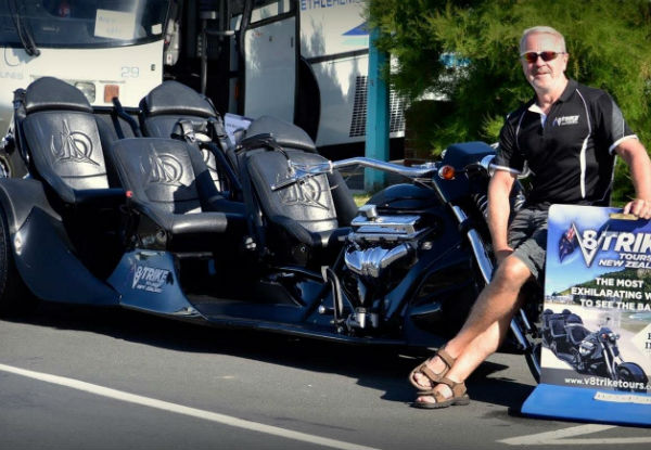 Express V8 Trike Tour Around Mt Maunganui & Tauranga for up to Four People - Option for Highway Sprint - Valid Friday, Saturday & Sunday