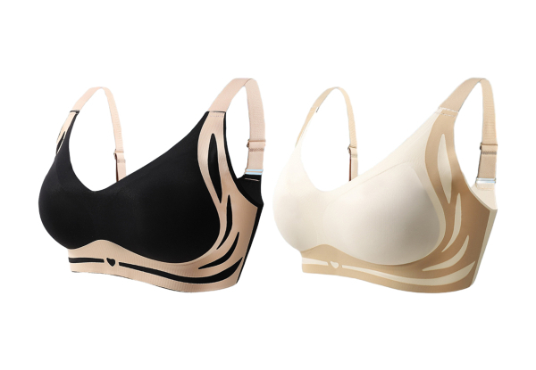 Super Gather Wireless Push-Up Bra Lifting Anti-Sagging Bra - Available in Four Colors & Four Sizes & Option for Two-Pack