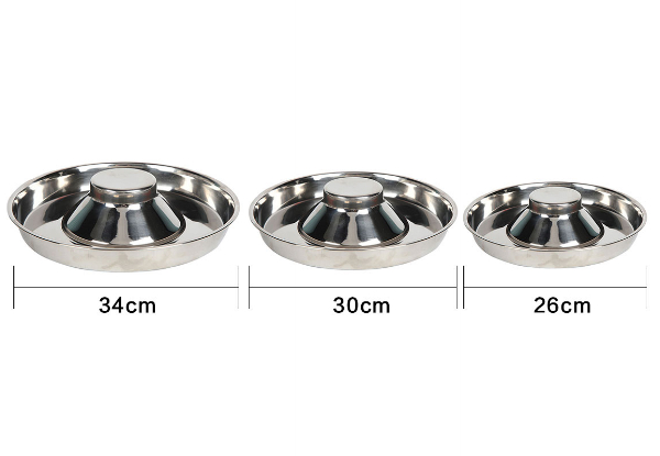 Stainless Steel Pet Slow Feed Bowl - Three Sizes Available