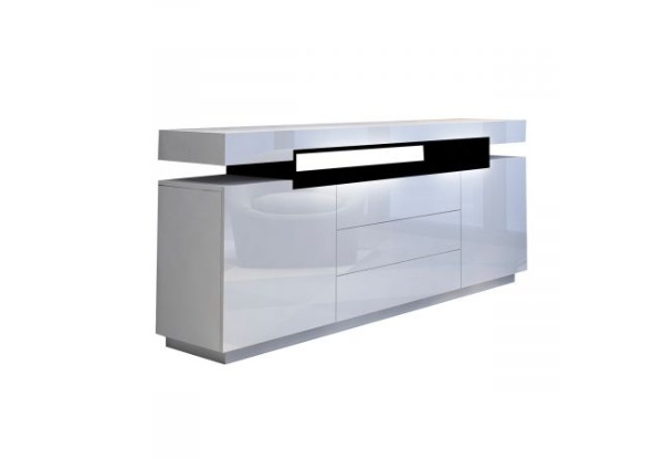 High Gloss Sideboard with Two-Doors & Three-Drawers