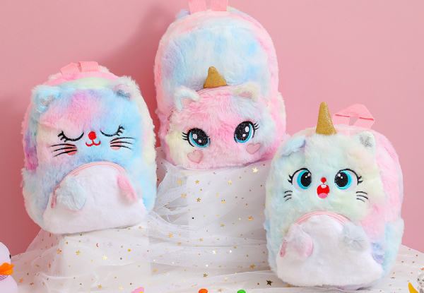 Unicorn Plush Big-Eyed Backpack - Five Styles Available