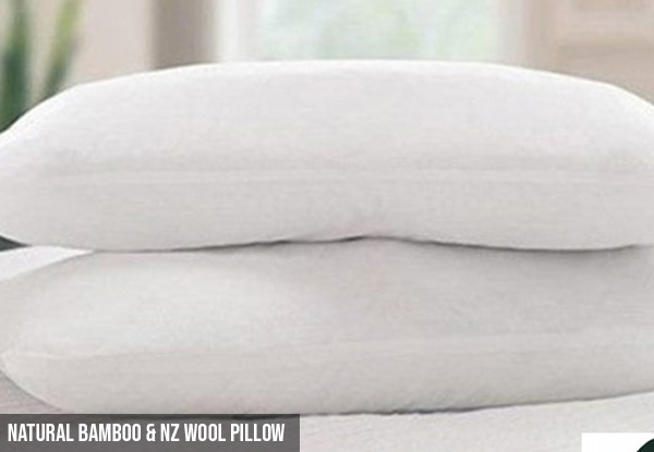 Natural Bamboo & Wool Blend Pillow - Option for Woollen Blend Pillow & for Two