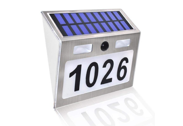 Solar House Number Plaque Outdoor Lighting with 200Lm Motion Sensor