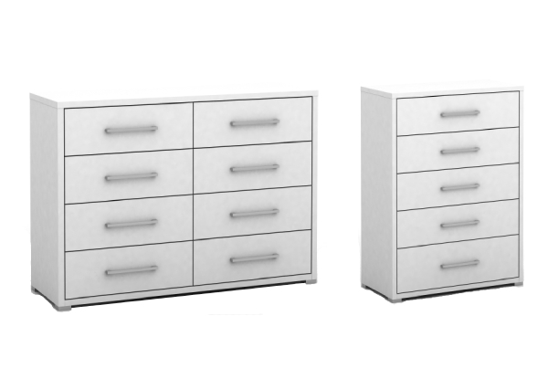 Polo White Drawer Range - Options for a Tall Boy or a Low Boy Available