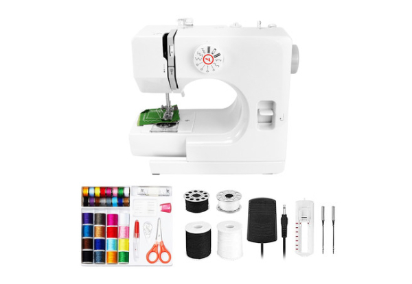 Electric Mini Sewing Machine Kit with 12 Stitch Patterns for Beginners