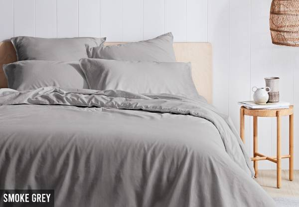 Canningvale Antica Stonewash Duvet Cover Set - Five Colours & Two Sizes Available with Free Delivery