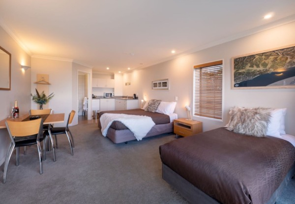 Four-Star, Lake Brunner West Coast Escape for Two People in a Lake-View Studio Suite incl. Continental Breakfast, Late Check-Out & Free Parking - Option to incl. Wood Fired Hot Tub & Up to Three Nights Available