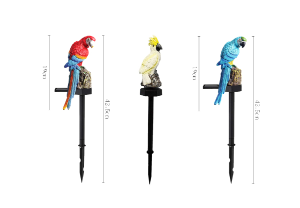 Outdoor Solar Parrot LED Light - Three Colours Available