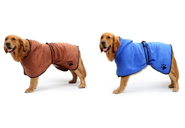 Fast-Dry Absorbing Pet Towel Robe - Two Colours & Four Sizes Available