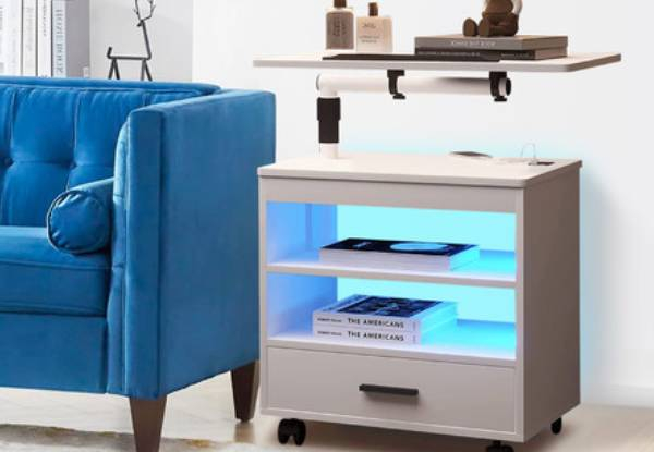 Smart LED Bedside Table with Rotatable Stand