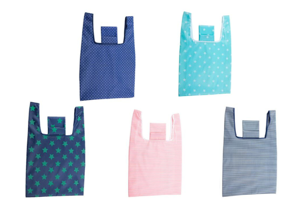 Set of Five Reusable Grocery Bags - Five Colours Available