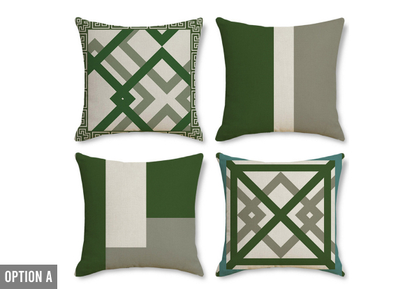 Four-Pack Linen Throw Pillowcases - Available in Three Options