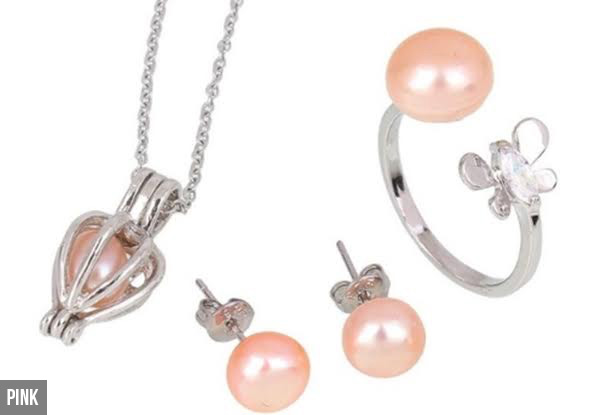 Cultured Pearl Jewellery Set incl. One Oyster to Shuck for Pearl