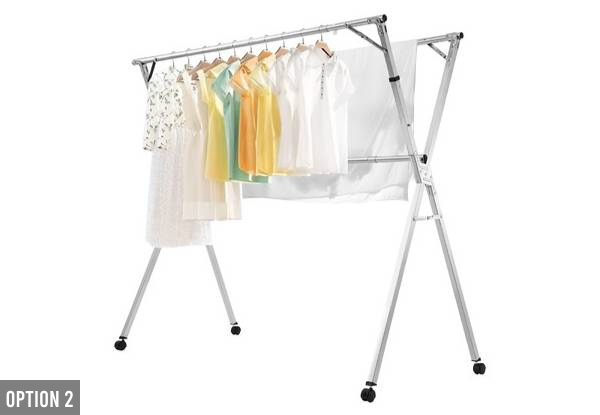 Foldable Clothes Drying Rack with 20 Hooks - Two Options Available