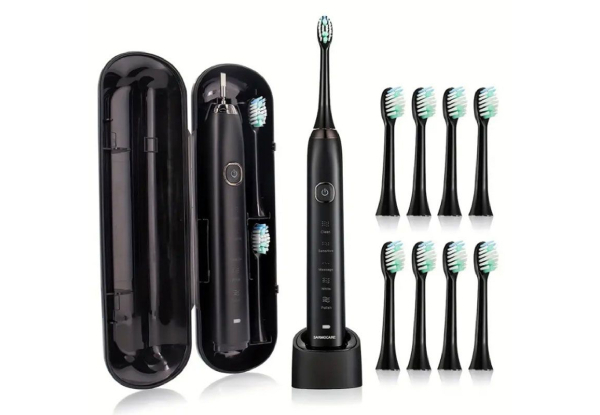 Electric Toothbrush Kit with Travel Case & Charge Stand - Two Colours Available