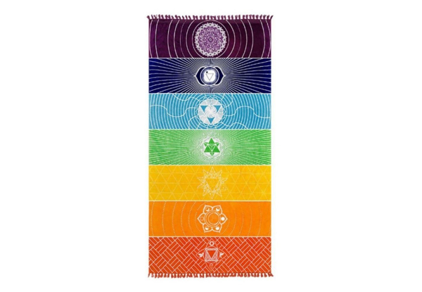 Rainbow Stripes Seven-Chakra Meditation Yoga Mat - Available in Two Options