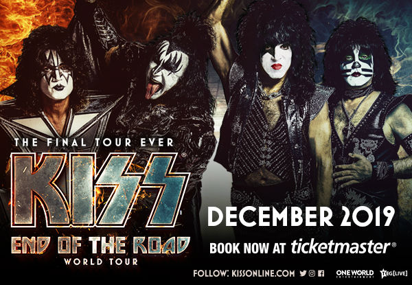 KISS - End Of The Road World Tour at Spark Arena, Auckland, 3rd December 2019 - Options for all Ticket Categories (Booking & Service Fees Apply)