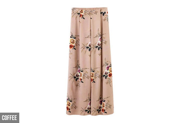 Floral Chiffon Split Pants - Three Colours & Five Sizes Available with Free Delivery