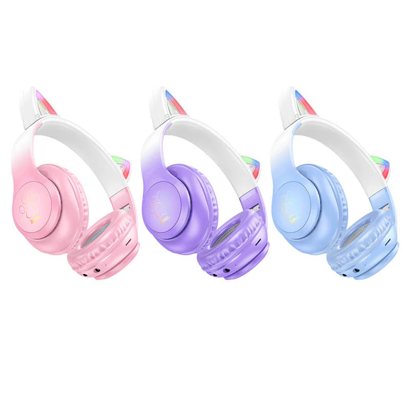 Hoco LED Cat Ear Headphones Purple