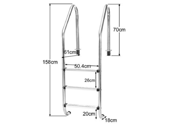 Three Step In-Ground Swimming Pool Ladder