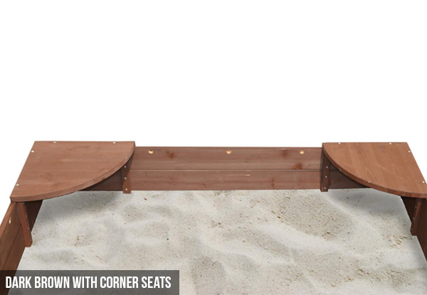 Wooden Kid's Sandpit with Corner Seats