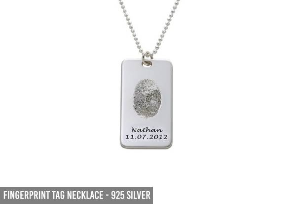 Personalised Fingerprint Necklace Range - Nine Styles Available - Additional Delivery Charges Apply