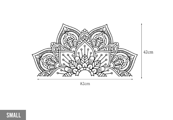 Half Mandala Flower Wall Decal - Available in Two Colours & Two Sizes