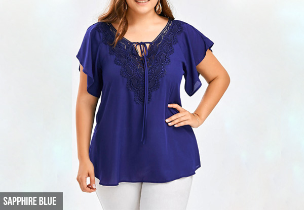 Embroidered Sheer Top - Available in Six Colours & Five Sizes