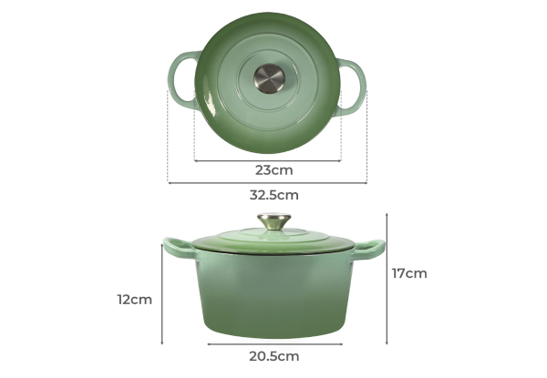 Toque 4L Enamelled Dutch Oven Cast Iron Pot with Lid - Three Colours Available