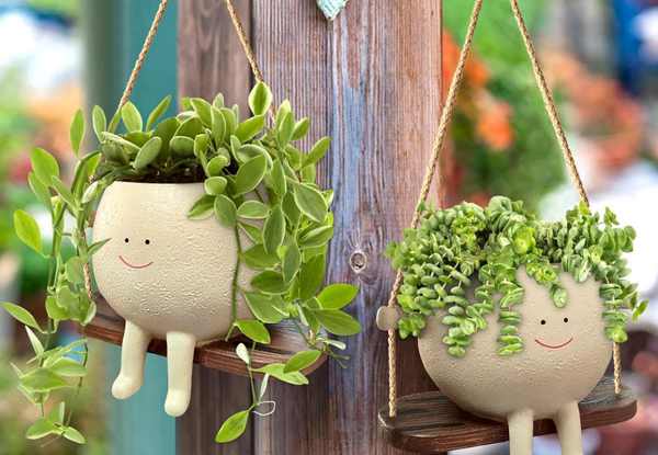 Swing Face Planter Pot - Option for Two-Pack
