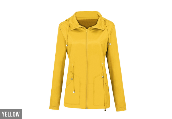 Water-Resistant Rain Jacket with Detachable Hood - Six Sizes and Eight Colours Available
