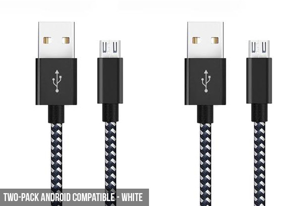 Two-Pack USB Charging Cable - Compatible with iPhone or Andriod