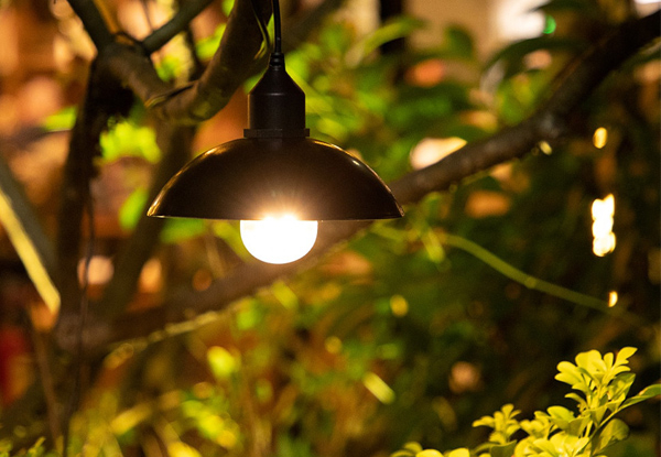 Solar Powered Retro Bulb Pendant Light - Two Styles and Two Colours Available