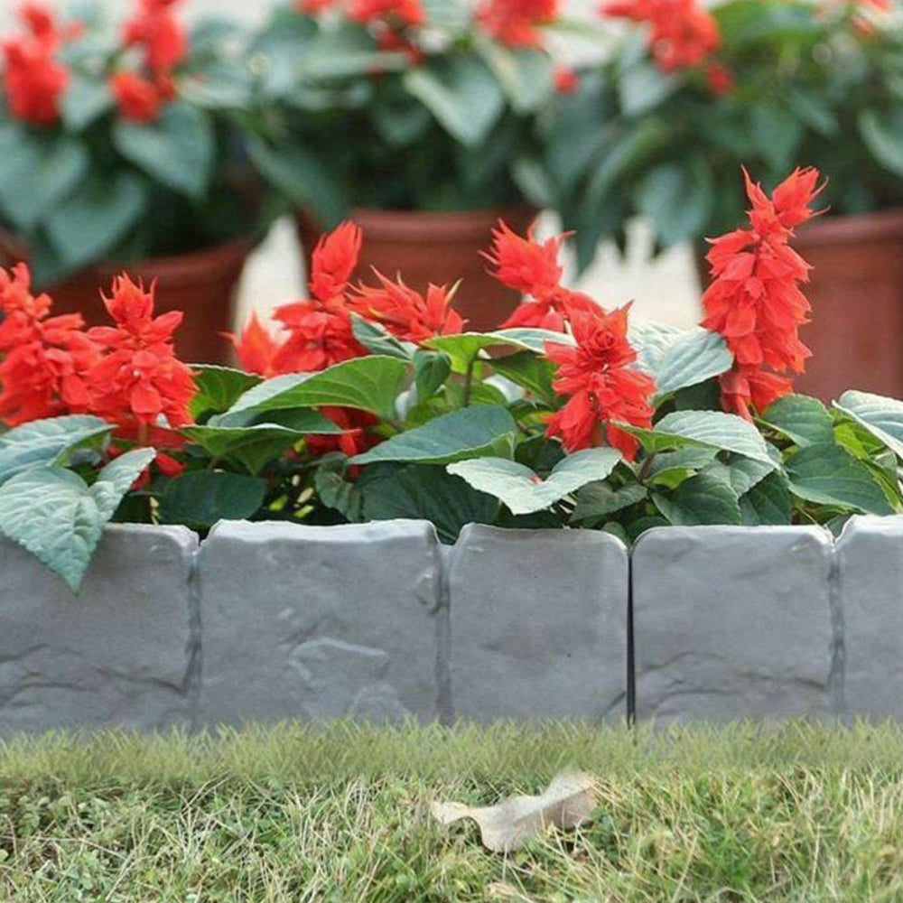 10-Piece Cobbled Stone Effect Garden Edging - Available in Two Colours & Option for 20-Piece