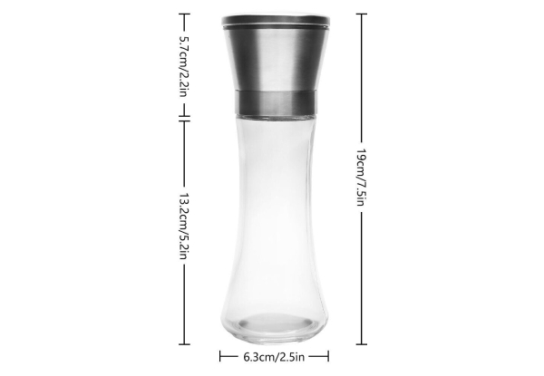 Two-Piece Stainless Steel Ceramic Salt & Pepper Grinder