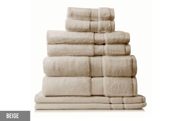 Eight-Piece Royal Comfort Zero Twist Towel Set - Six Colours Available