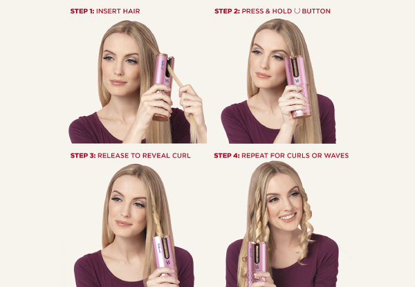 VS Sassoon Unbound Shine-Pro Cordless Auto Curler, 60min