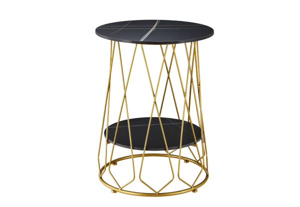 Two-Tier Round Sofa Side Table