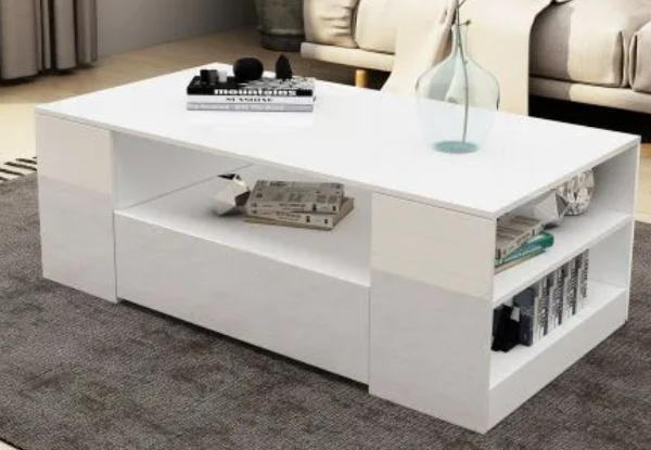 Two-Drawer High-Gloss Coffee Table