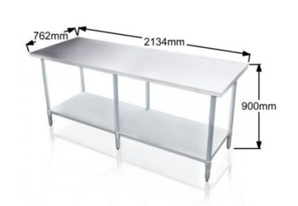 Stainless Steel Kitchen Work Bench & Catering Table - Two Sizes Available