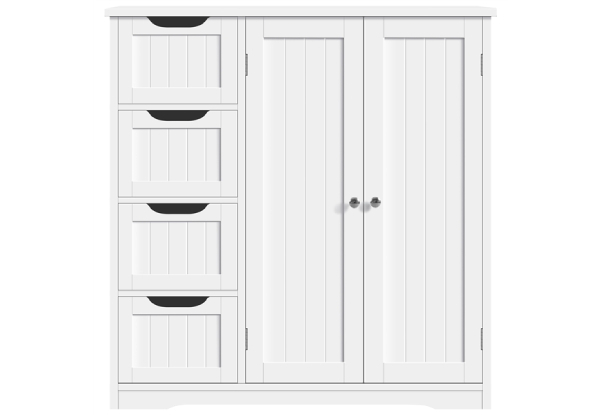 Four-Drawer Bathroom Floor Cabinet - Two Colours Available